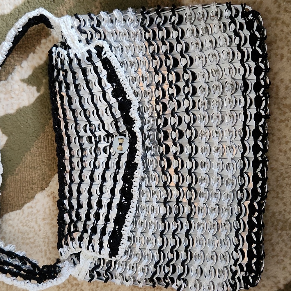 Pop tab crochet purse long strap